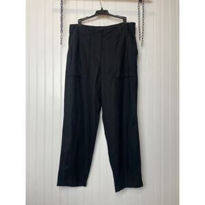 NWT J. Crew Seaside Cargo Pants Black High Waist Linen-TENCEL Lyocell Blend 12